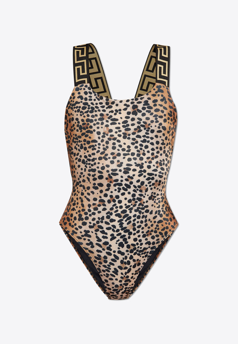 Versace Leopard-Printed One-Piece Swimsuit 1018165 1A13661-5N580