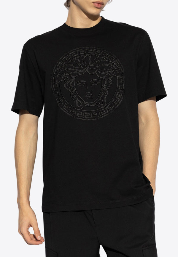 Versace Logo-Printed Crewneck T-shirt 1013302 1A13433-1B000