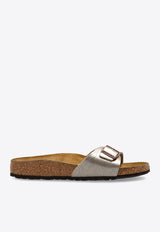 Birkenstock Madrid Birko-Flor Cork Slides Silver 1020632 0-GRACEFUL TAUPE