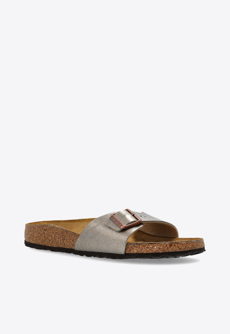 Birkenstock Madrid Birko-Flor Cork Slides Silver 1020632 0-GRACEFUL TAUPE