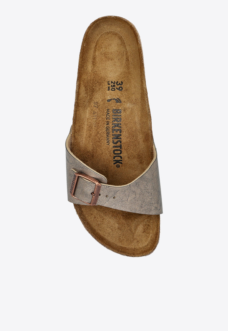 Birkenstock Madrid Birko-Flor Cork Slides Silver 1020632 0-GRACEFUL TAUPE