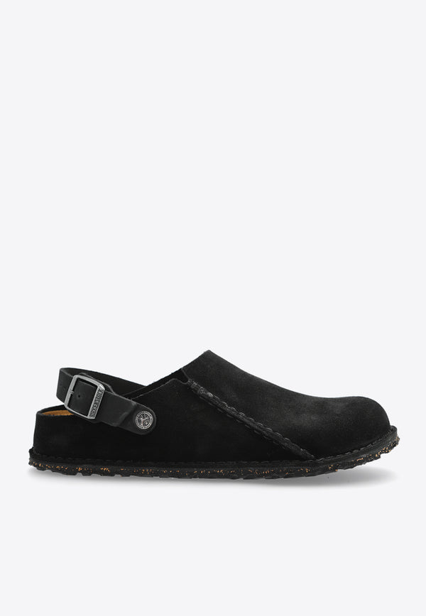 Birkenstock Lutry Suede Flat Mules Black 1025356 M-BLACK