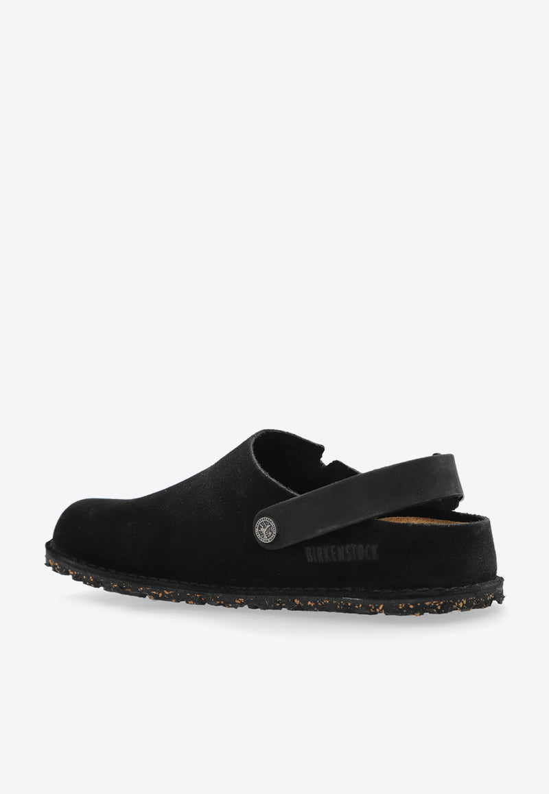 Birkenstock Lutry Suede Flat Mules Black 1025356 M-BLACK