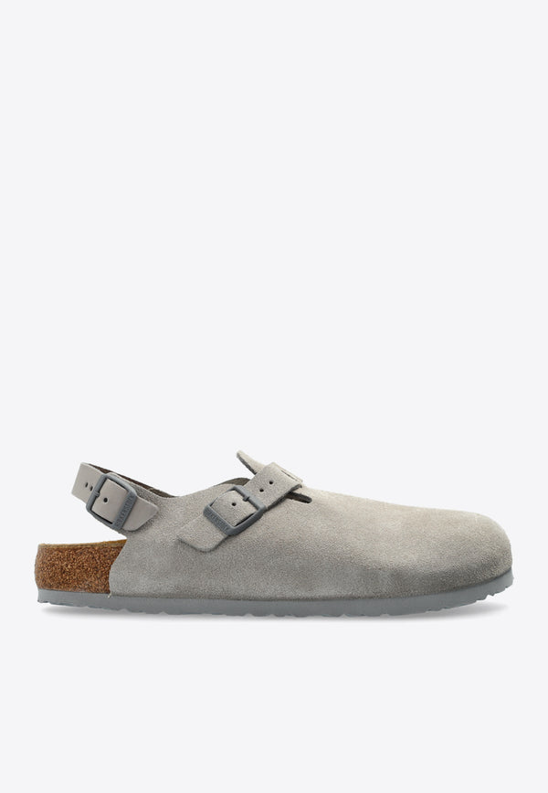 Birkenstock Tokio Suede Leather Clogs 1028359 0-STONE COIN