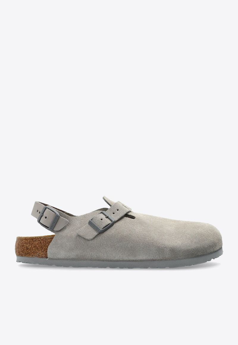 Birkenstock Tokio Suede Leather Clogs 1028359 0-STONE COIN