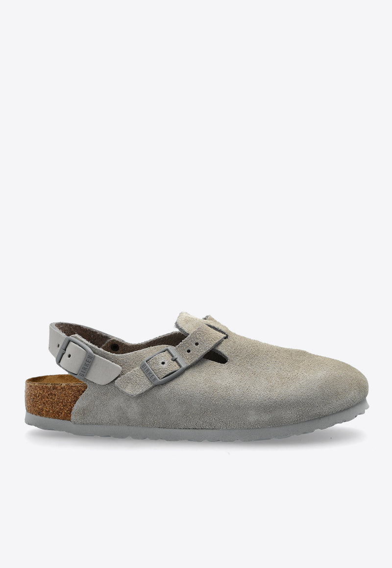 Birkenstock Tokio Suede Leather Clogs 1028329 0-STONE COIN