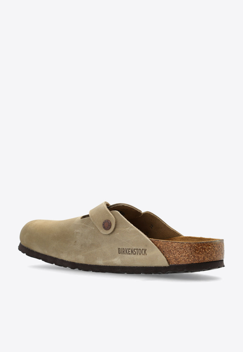 Birkenstock Boston Suede Flat Clogs 1019484 0-TABACCO BROWN