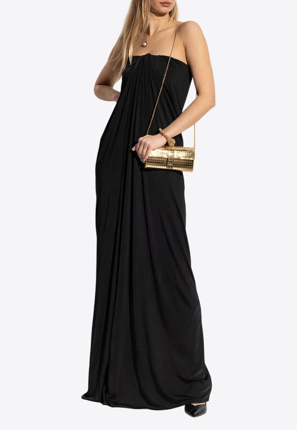 Draped Strapless Maxi Dress