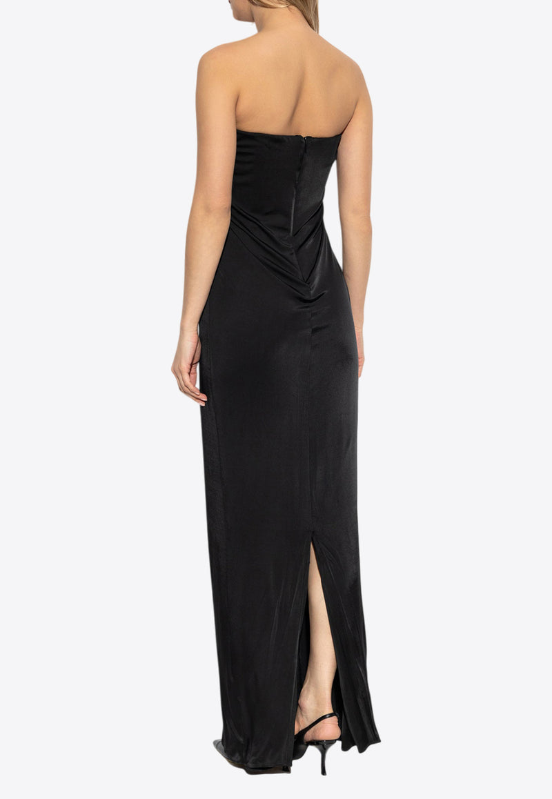 Draped Strapless Maxi Dress