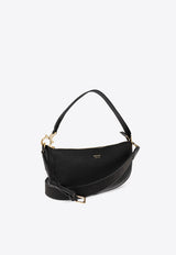 Small Leather Logo Hobo Bag