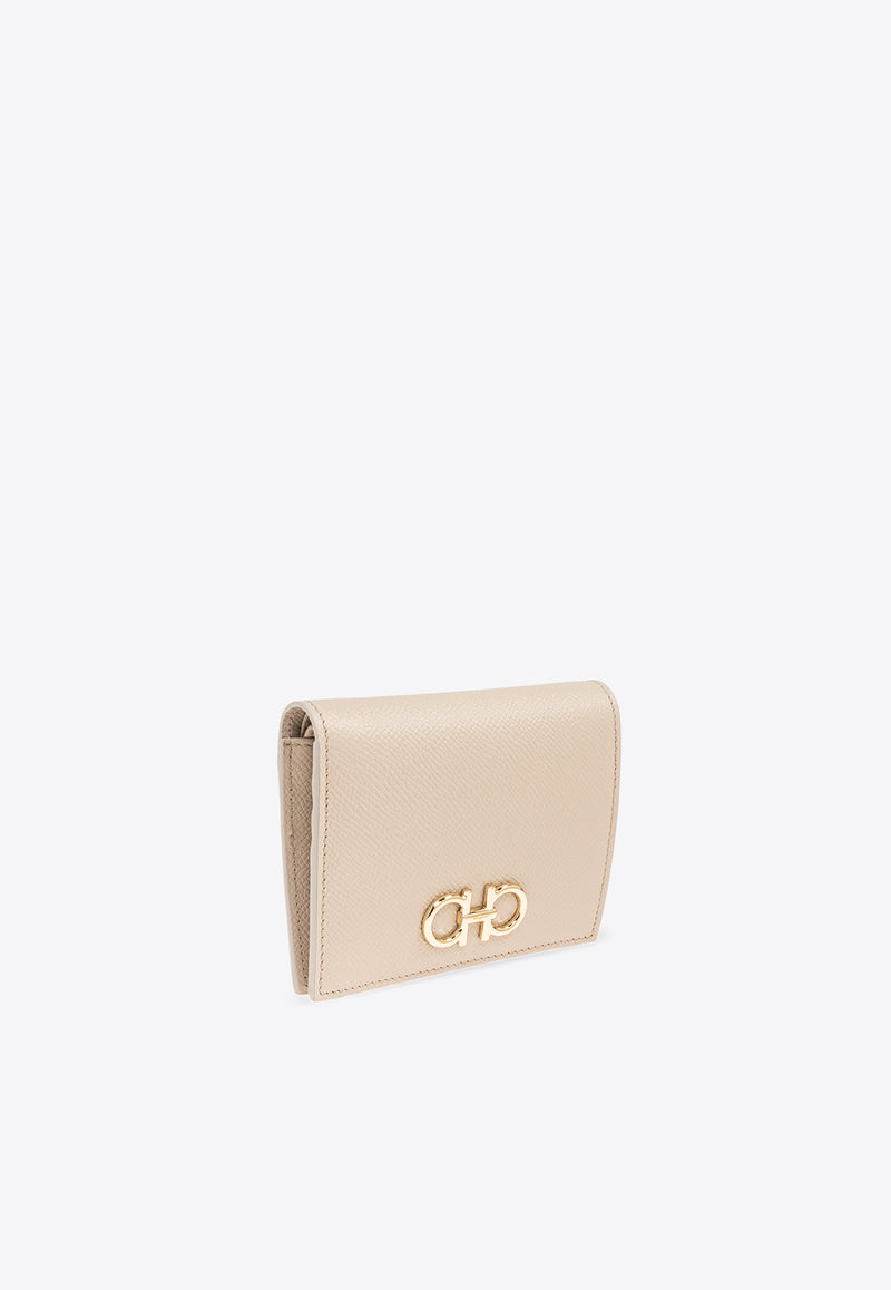 Gancini Bi-Fold Leather Compact Wallet