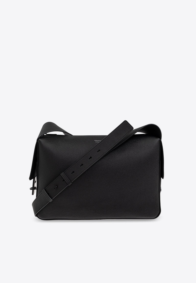 Logo Leather Messenger Bag