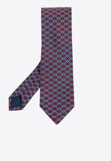 Gancini Print Silk Tie