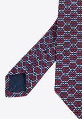 Gancini Print Silk Tie