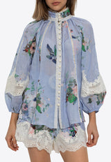 Zimmermann Everley Lace Trim Shirt 1802TRS255 0-LTBLWCFL