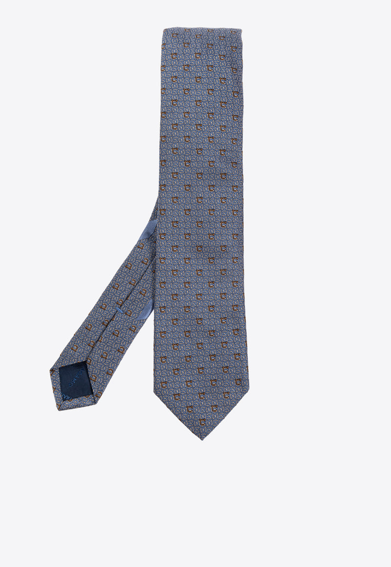 Gancini Jacquard Silk Tie