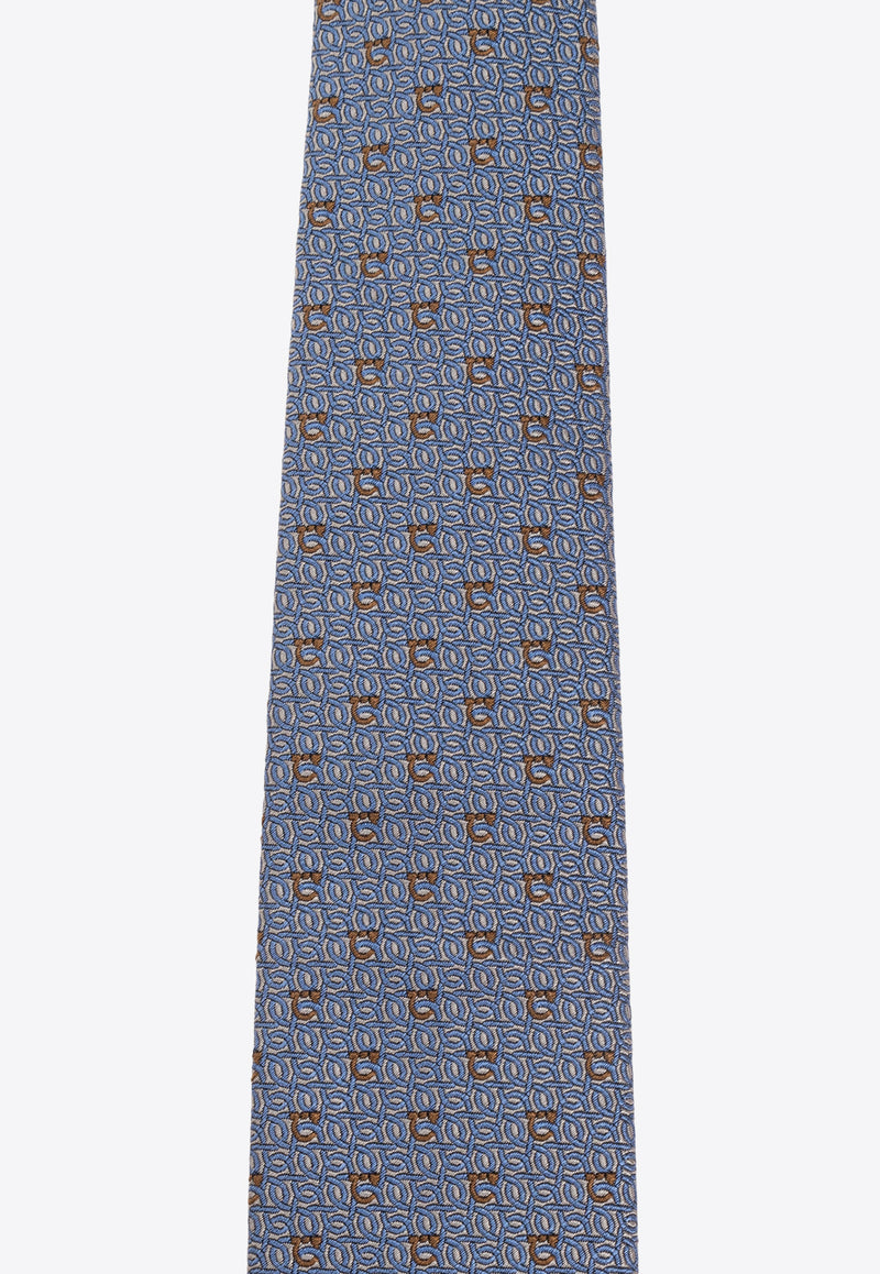 Gancini Jacquard Silk Tie