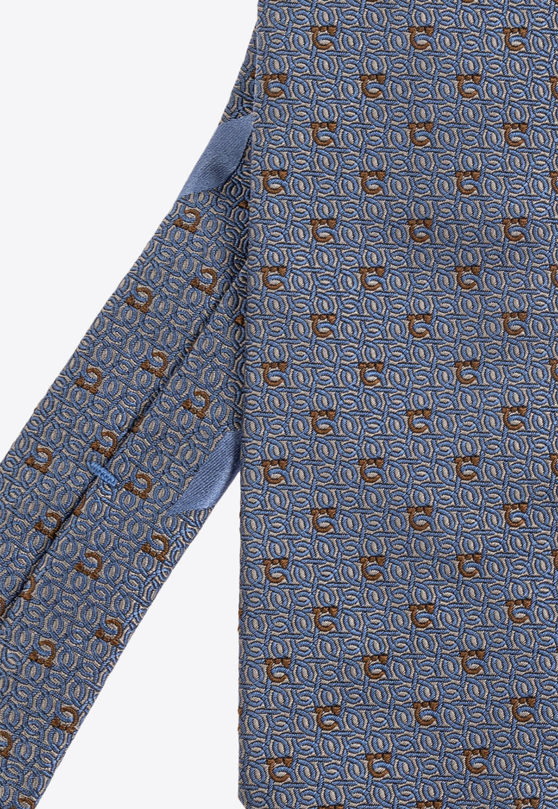 Gancini Jacquard Silk Tie