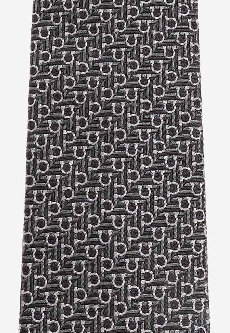 Gancini Jacquard Silk Tie