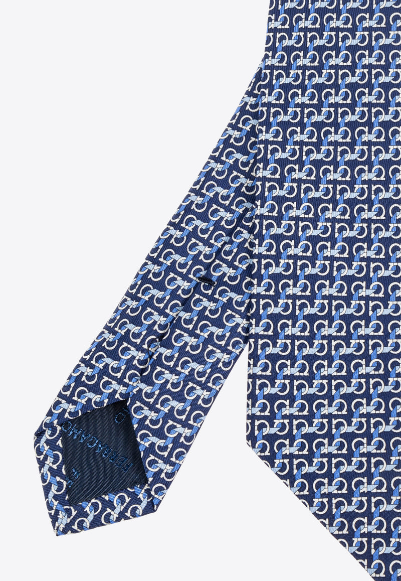 String Print Silk Tie