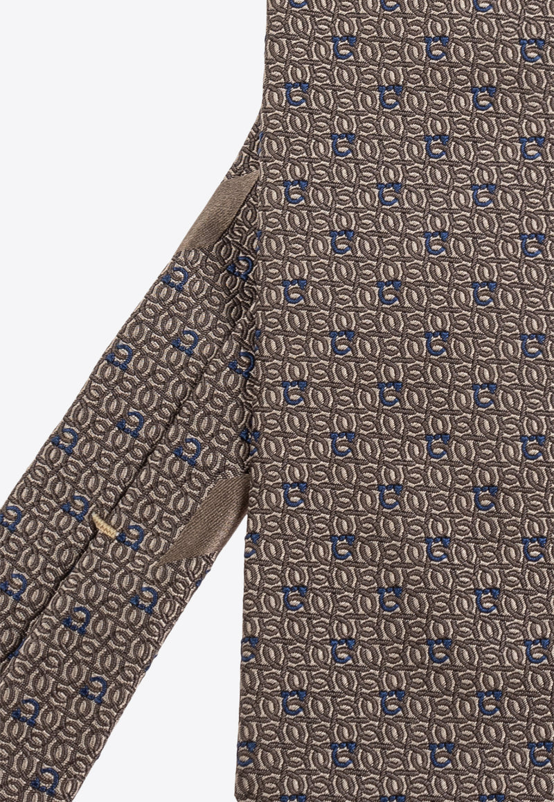 Gancini Jacquard Silk Tie