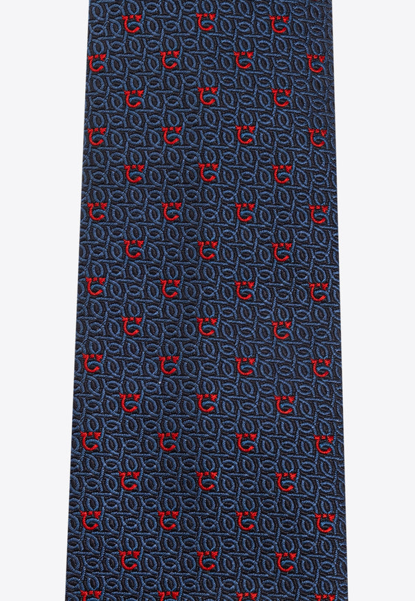 Gancini Jacquard Silk Tie