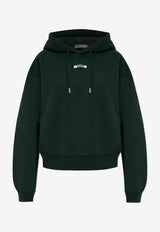 Jacquemus The Gros Grain Logo Hooded Sweatshirt Green 241JS162 2341-591