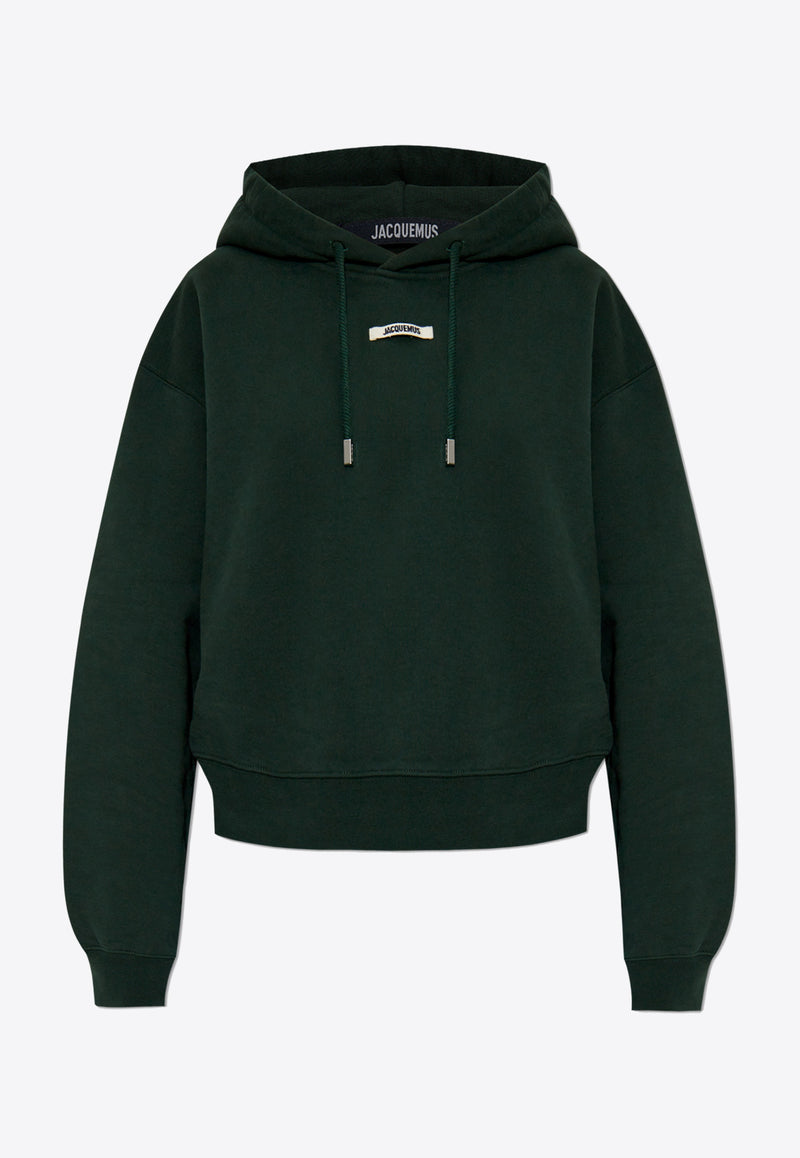 Jacquemus The Gros Grain Logo Hooded Sweatshirt Green 241JS162 2341-591