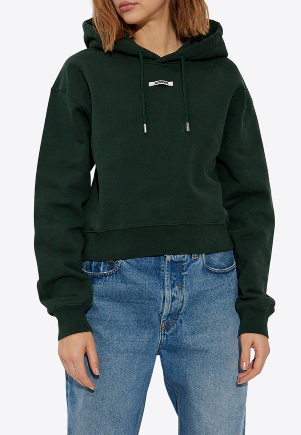 Jacquemus The Gros Grain Logo Hooded Sweatshirt Green 241JS162 2341-591