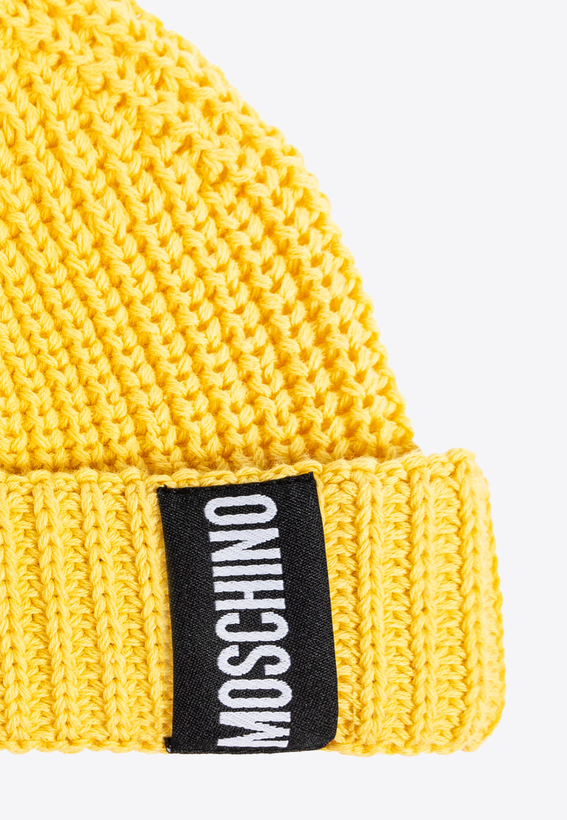 Moschino Logo-Patched Ribbed Beanie 60110 M5837-004