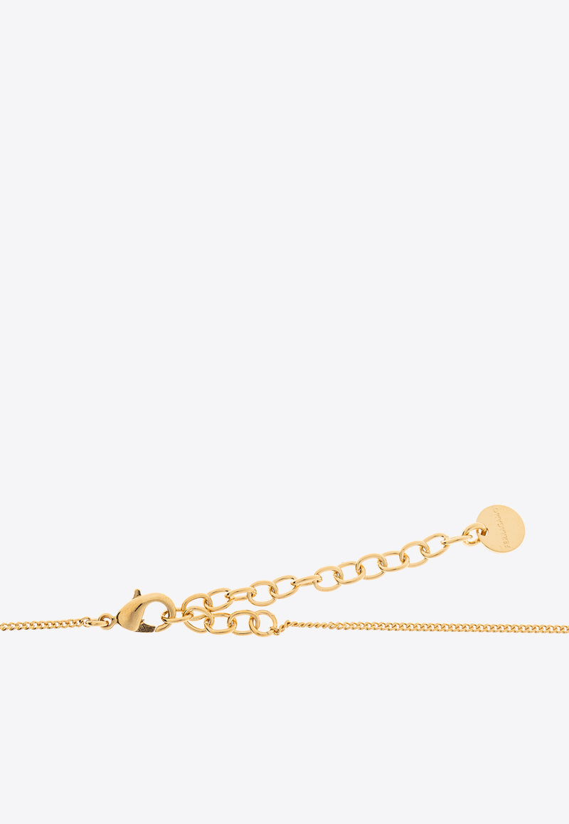 Salvatore Ferragamo Pendant Necklace with Large Pearl 760801 NKL ESSE PER 780374-ORO GIOVE WHITE