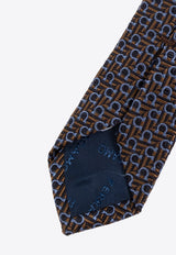 Salvatore Ferragamo Jacquard Tie with Diagonal Gancini 351228 4 ZELBIO7J 778698-F BRONZO B