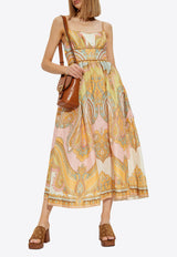 Zimmermann Maxine Patterned Midi Dress 2465DRS254 0-GLP