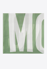 Moschino Logo Print Rectangular Scarf Green 50169 M5134-039