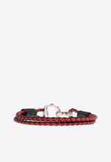 Gancini Two-Tone Braided Leather Bracelet