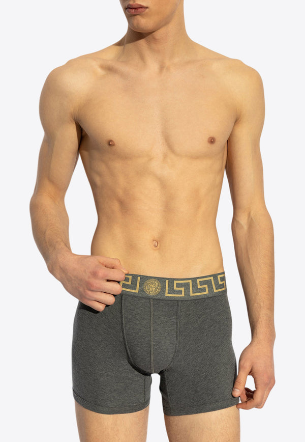 Versace Two-Pack Logo-Waistband Briefs AU10192 1A10011-A91M