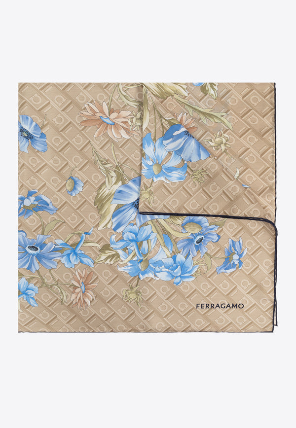 Floral Print Silk Scarf