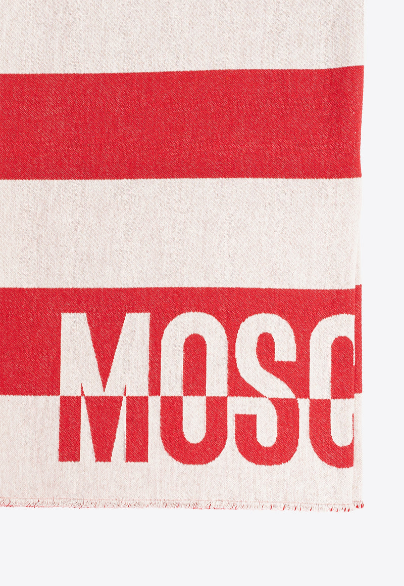 Moschino Striped Logo Beach Towel 60795 M5839-007