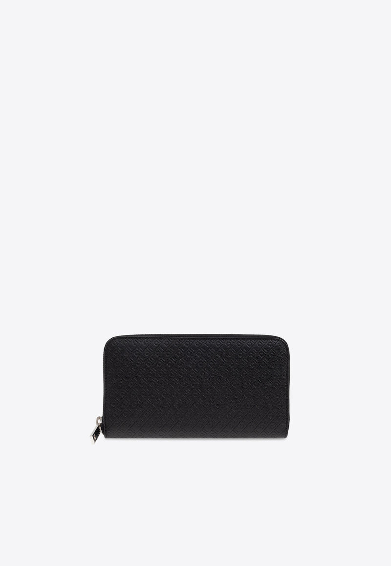 Monogram Embossed Zip-Around Wallet