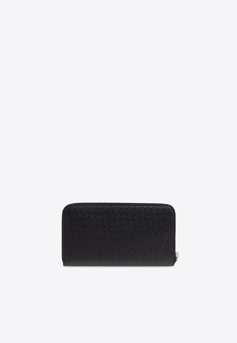 Monogram Embossed Zip-Around Wallet