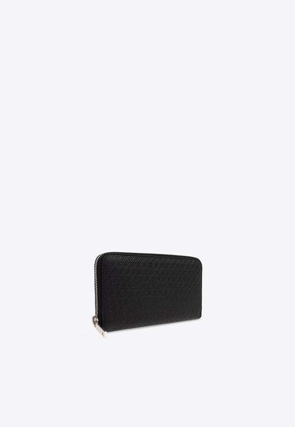 Monogram Embossed Zip-Around Wallet