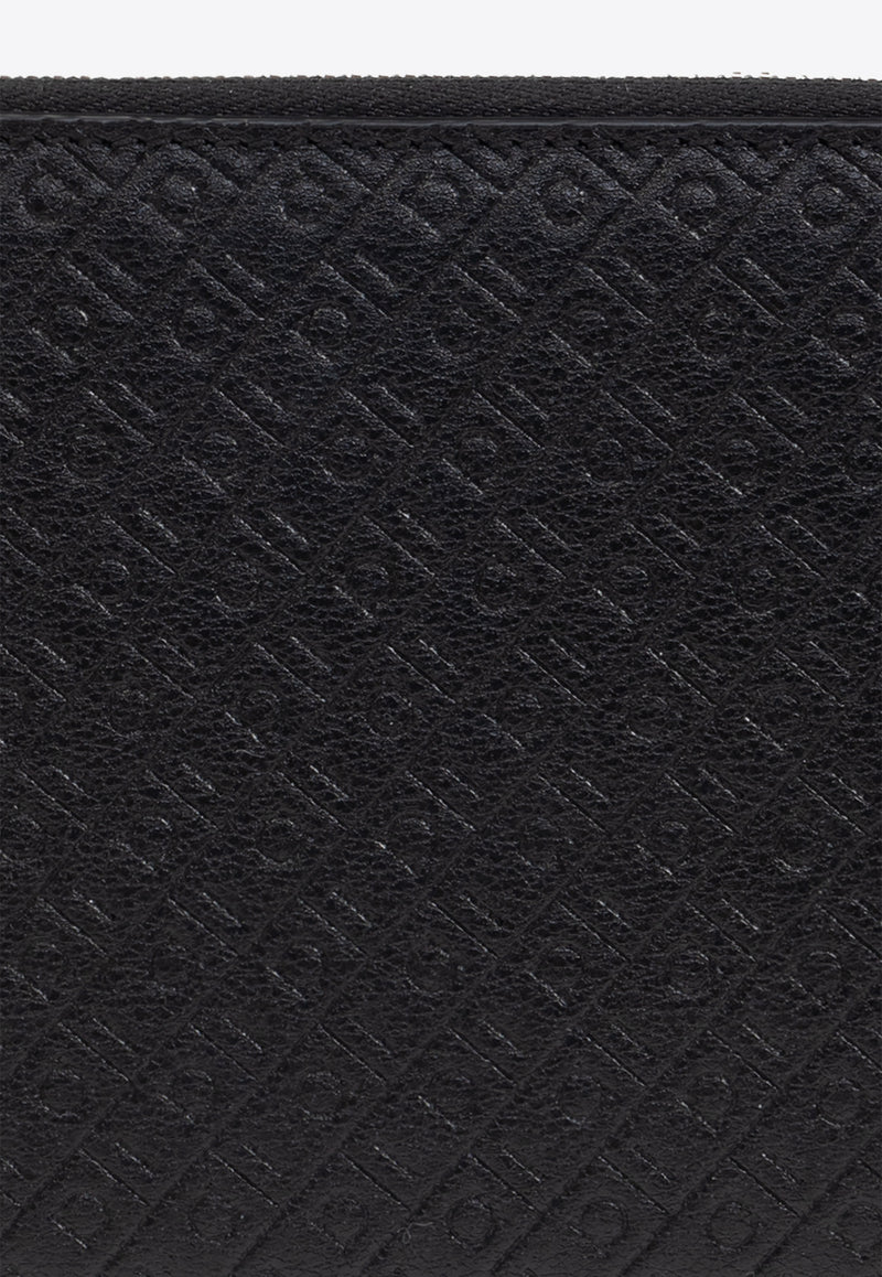 Monogram Embossed Zip-Around Wallet