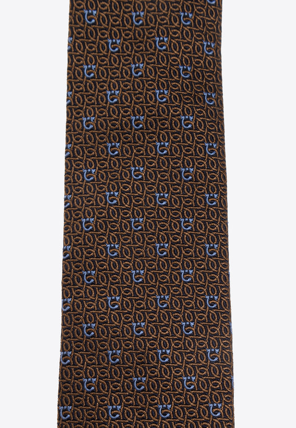 Gancini Jacquard Silk Tie