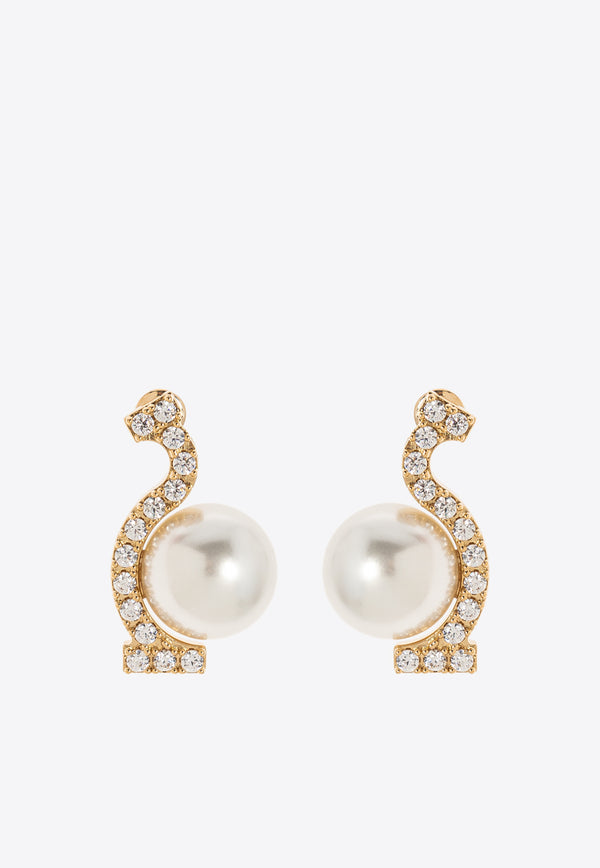 Gancini Crystal-Embellished Drop Earrings