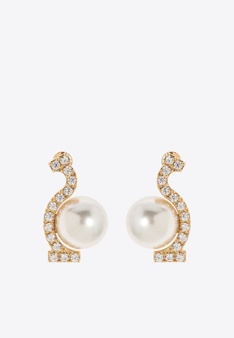 Gancini Crystal-Embellished Drop Earrings