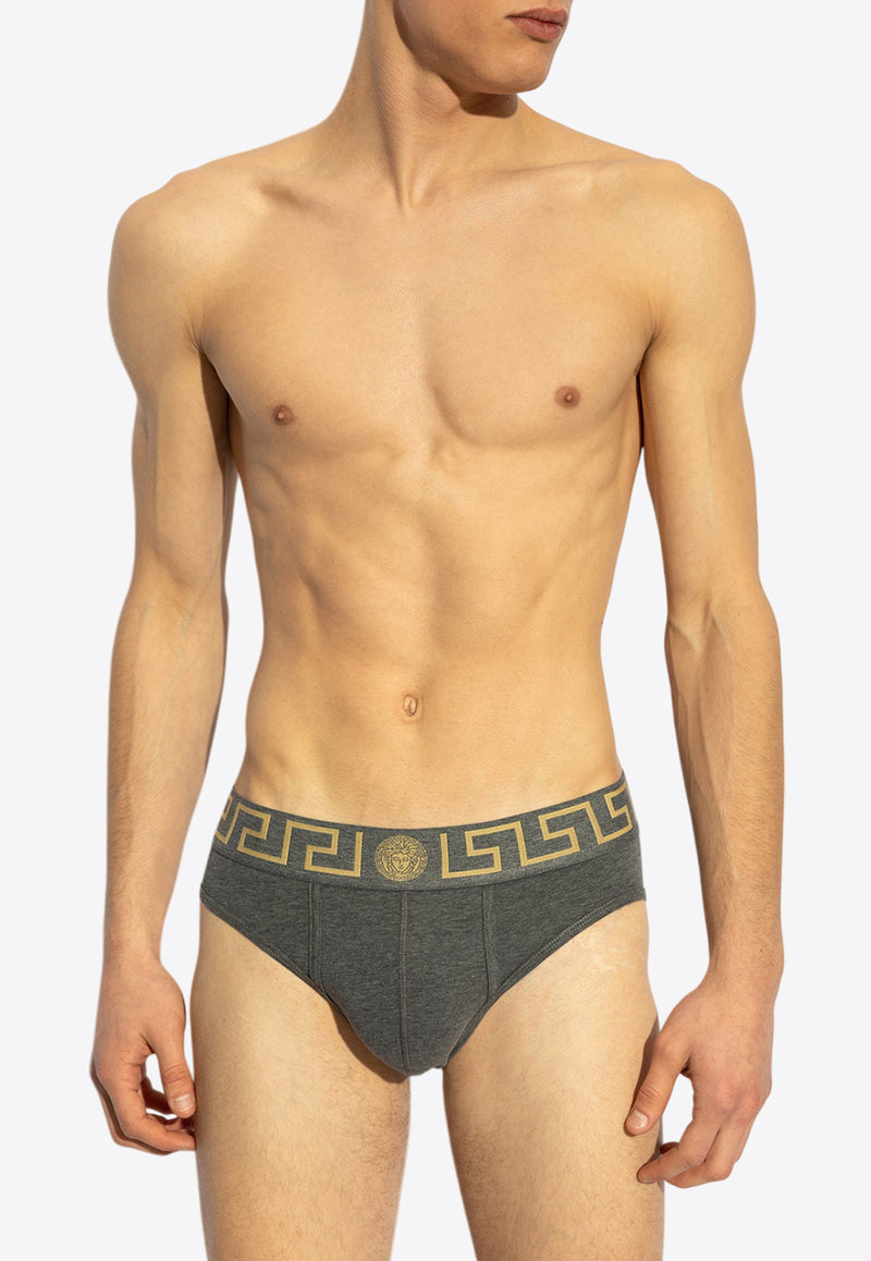 Versace Logo-Waistband Briefs AU10027 1A10011-A9X1