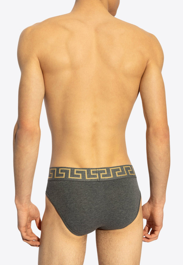 Versace Logo-Waistband Briefs AU10027 1A10011-A9X1