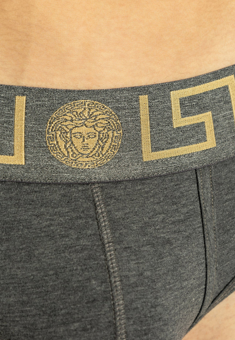 Versace Logo-Waistband Briefs AU10027 1A10011-A9X1