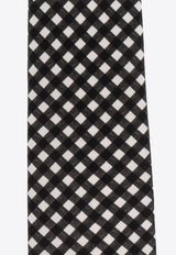 Moschino Checked Strawberry-Motif Silk Tie 55009 M5834-004