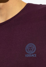 Versace Logo-Printed Crewneck T-shirt AUU01005 1A10011-1LH50